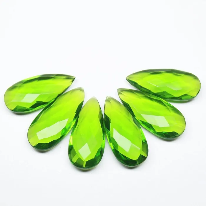 Jalvi Co Earrings Peridot Quartz Faceted Pear Drop Briolette Matching Pair 6pc 20mm Jalvi Co Earrings Peridot Quartz Faceted Pear Drop Briolette Matching Pair 6pc 20mm