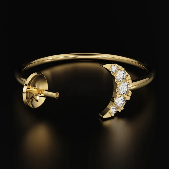 Jalvi Co Round Diamond Band in 14k Solid Gold Moon Satellite Gold Diamond Ring Gold Band White Diamond Ring Brilliant Diamond Wedding Band Rings