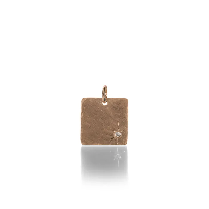 Julez Bryant Necklaces Rose Gold Baby Moro Square Pendant