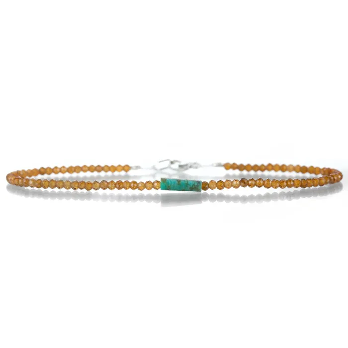 Margaret Solow Bracelets Hessonite Garnet and Turquoise Bracelet
