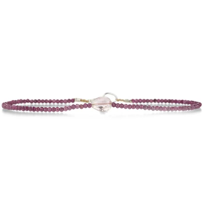 Margaret Solow Bracelets Ruby and Pink Tourmaline Beaded Bracelet