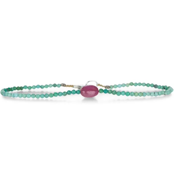 Margaret Solow Bracelets Turquoise Ruby Beaded Bracelet
