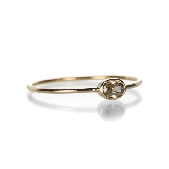 Margaret Solow Petite Oval Cognac Diamond Ring Rings
