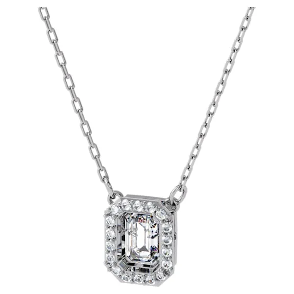 Millenia necklace Square Zirconia White Rhodium Plated Swarovski Necklaces
