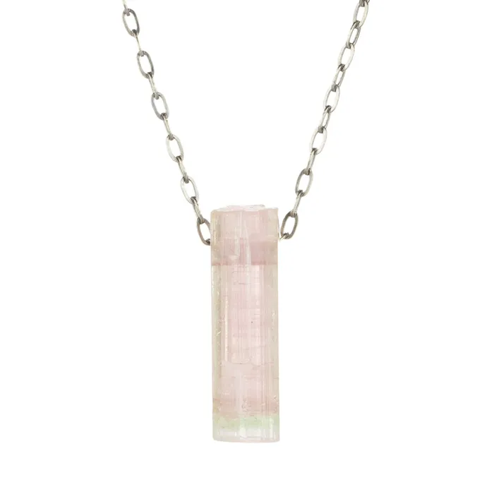 Natural Pink Tourmaline Crystal Pendant Necklace Joseph Brooks Necklaces