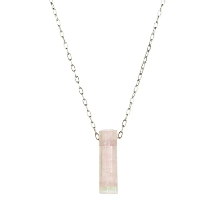 Natural Pink Tourmaline Crystal Pendant Necklace Joseph Brooks Necklaces