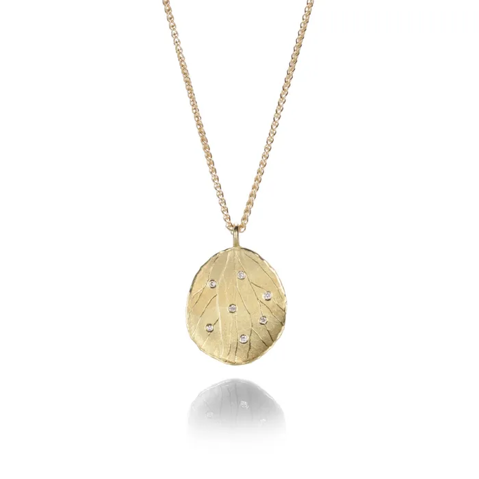Necklaces Barbara Heinrich Hydrangea Petal Necklace with Diamonds