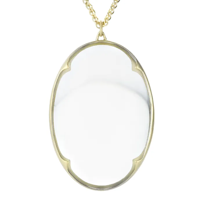 Necklaces Gabriella Kiss 18k Large Crystal Lens Pendant Necklace
