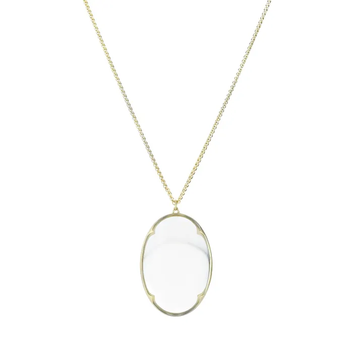 Necklaces Gabriella Kiss 18k Large Crystal Lens Pendant Necklace