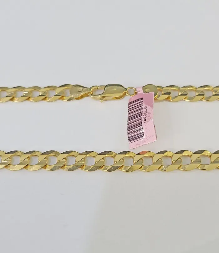 Necklaces Globalwatches10 14k Cuban Curb Link chain Solid Yellow Gold Necklace 9mm 1826 Inch Real