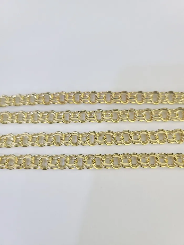 Necklaces Gold and Diamond Real 10k Chino ID Chain Necklace Yellow Gold 6mm 18 20 22 24 Genuine