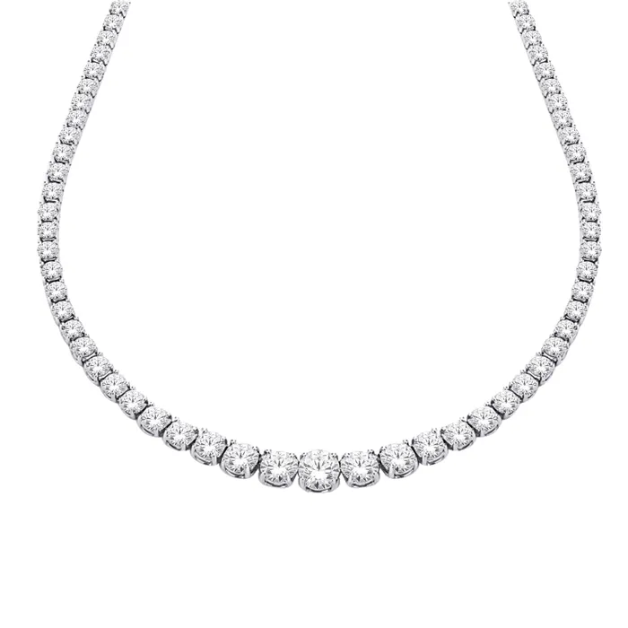 Necklaces Independent Jewellers 14kt White Gold 500cttw Round Natural Diamond Tennis Necklace Necklaces Independent Jewellers 14kt White Gold 500cttw Round Natural Diamond Tennis Necklace
