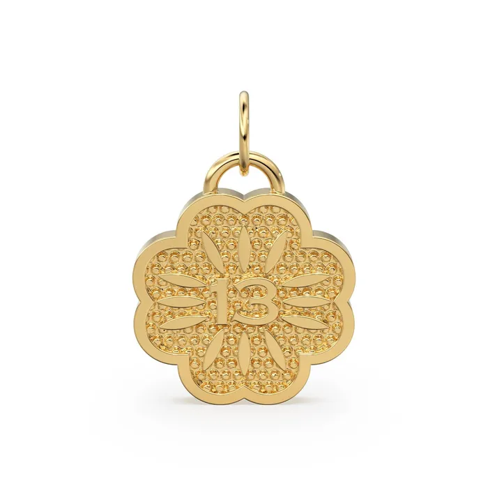 Necklaces Jalvi Co Lucky Number 13 Solid Gold 14k 18k Milgrain Design Flower Shape Pendant Gold Pendant Lucky Number Pendant Necklaces Jalvi Co Lucky Number 13 Solid Gold 14k 18k Milgrain Design Flower Shape Pendant Gold Pendant Lucky Number Pendant