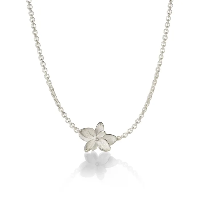 Necklaces John Iversen Sterling Silver Baby Twin Hydrangea Necklace
