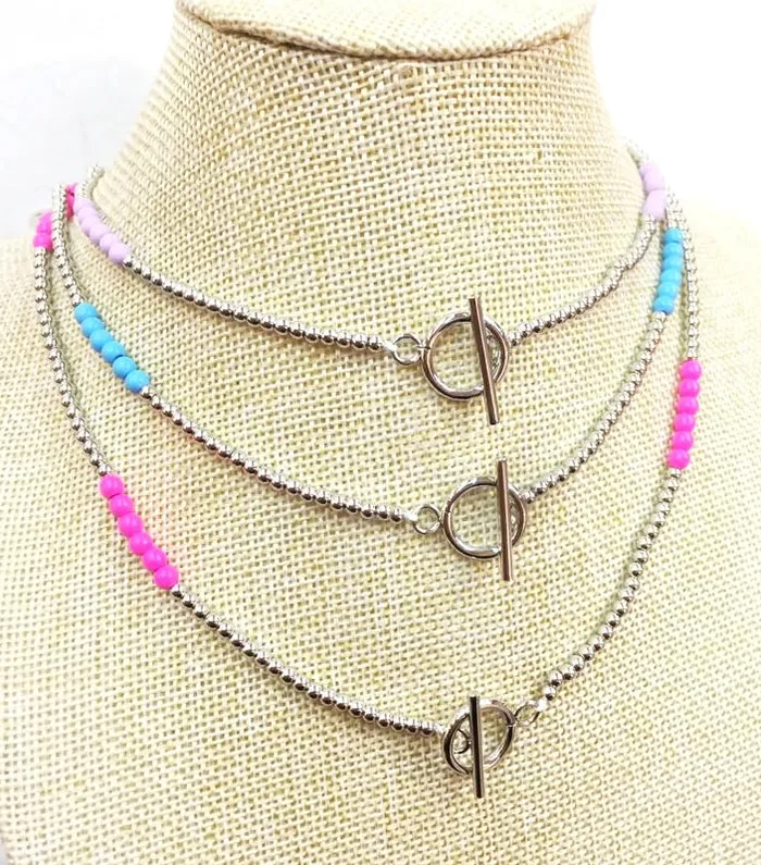 Necklaces Sophiareneboutiquecom Colored Beaded Toggle Necklace