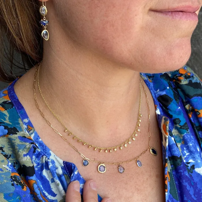 Page Sargisson Necklaces 18k Ombre Blue Sapphire Necklace