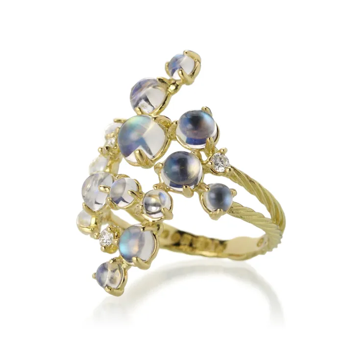 Paul Morelli Rings Yellow Gold Bubble Cluster Moonstone Ring