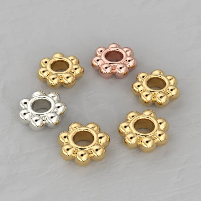 PreStyled Sets 28mm 18k Solid Yellow Gold Daisy Spacer Findings 5 Jalvi Co PreStyled Sets 28mm 18k Solid Yellow Gold Daisy Spacer Findings 5 Jalvi Co