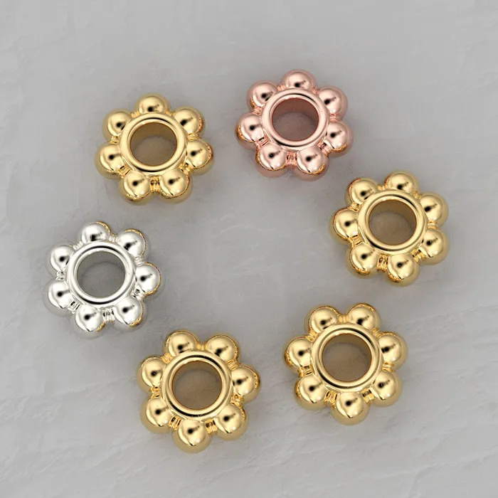 PreStyled Sets 28mm 18k Solid Yellow Gold Daisy Spacer Findings 5 Jalvi Co PreStyled Sets 28mm 18k Solid Yellow Gold Daisy Spacer Findings 5 Jalvi Co