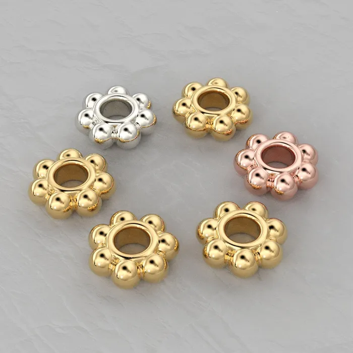 PreStyled Sets 28mm 18k Solid Yellow Gold Daisy Spacer Findings 5 Jalvi Co PreStyled Sets 28mm 18k Solid Yellow Gold Daisy Spacer Findings 5 Jalvi Co