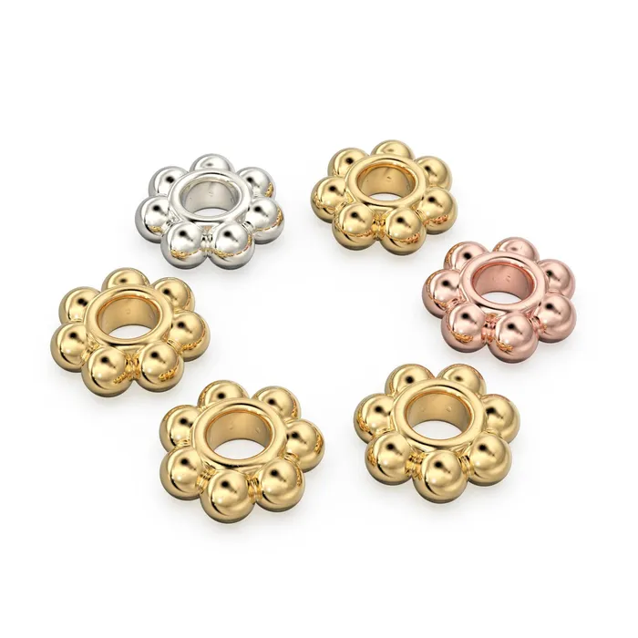 PreStyled Sets 28mm 18k Solid Yellow Gold Daisy Spacer Findings 5 Jalvi Co PreStyled Sets 28mm 18k Solid Yellow Gold Daisy Spacer Findings 5 Jalvi Co