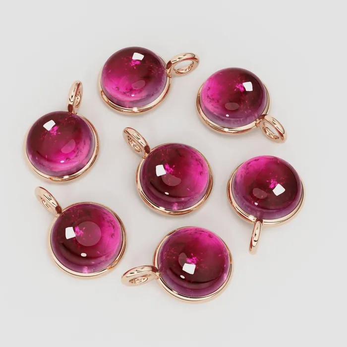 PreStyled Sets Jalvi Co Pink Tourmaline Charm Pendant Solid Yellow Gold 5mm Gemstone Tiny Jewelry Finding October birthstone PreStyled Sets Jalvi Co Pink Tourmaline Charm Pendant Solid Yellow Gold 5mm Gemstone Tiny Jewelry Finding October birthstone