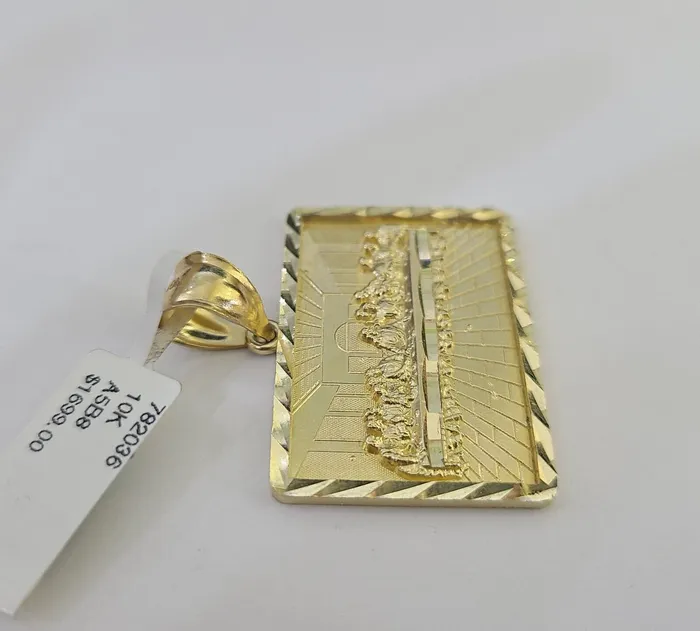 Real 10k Last Supper Pendant Charm Yellow Gold 125 Diamond Cut Genuine Gold and Diamond Charm Necklaces