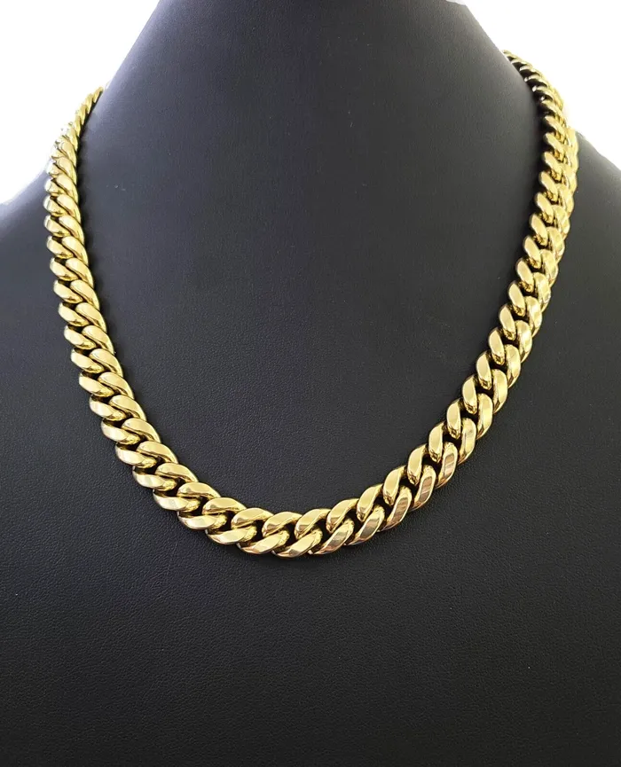 Real 10k Solid Yellow Gold 22 Inch 10mm Miami Cuban chain Necklace Box Lock Gold and Diamond Necklaces Real 10k Solid Yellow Gold 22 Inch 10mm Miami Cuban chain Necklace Box Lock Gold and Diamond Necklaces
