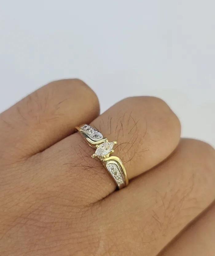 Real 10k Yellow Gold Ring Wedding Engagement Casual 10Kt Genuine Gold and Diamond Rings Real 10k Yellow Gold Ring Wedding Engagement Casual 10Kt Genuine Gold and Diamond Rings