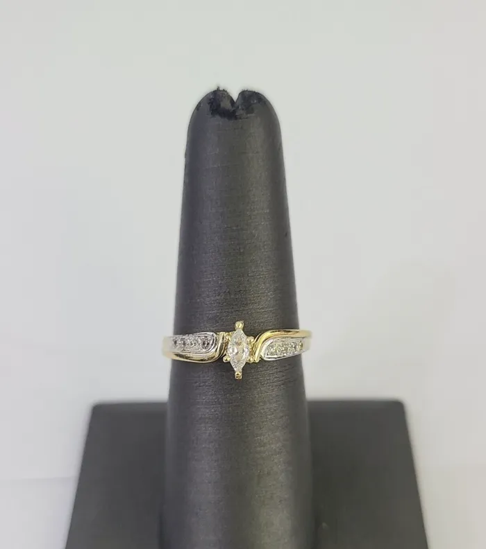 Real 10k Yellow Gold Ring Wedding Engagement Casual 10Kt Genuine Gold and Diamond Rings