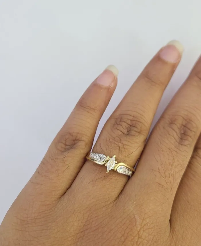 Real 10k Yellow Gold Ring Wedding Engagement Casual 10Kt Genuine Gold and Diamond Rings