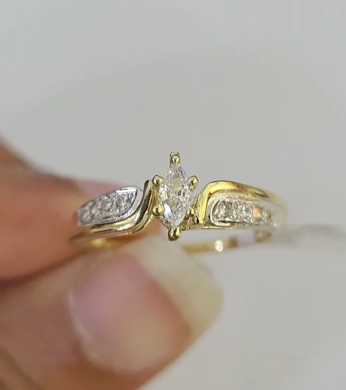 Real 10k Yellow Gold Ring Wedding Engagement Casual 10Kt Genuine Gold and Diamond Rings
