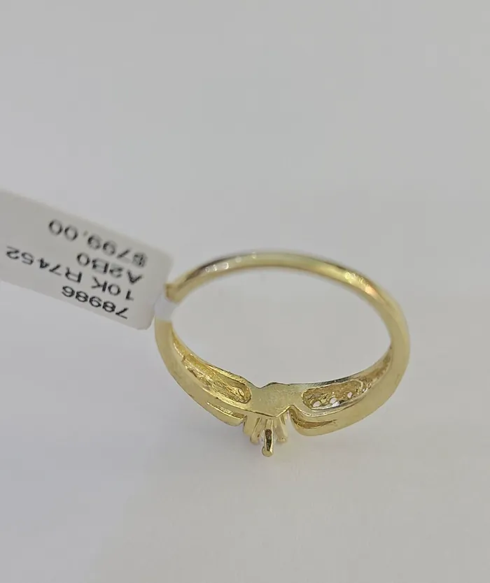 Real 10k Yellow Gold Ring Wedding Engagement Casual 10Kt Genuine Gold and Diamond Rings