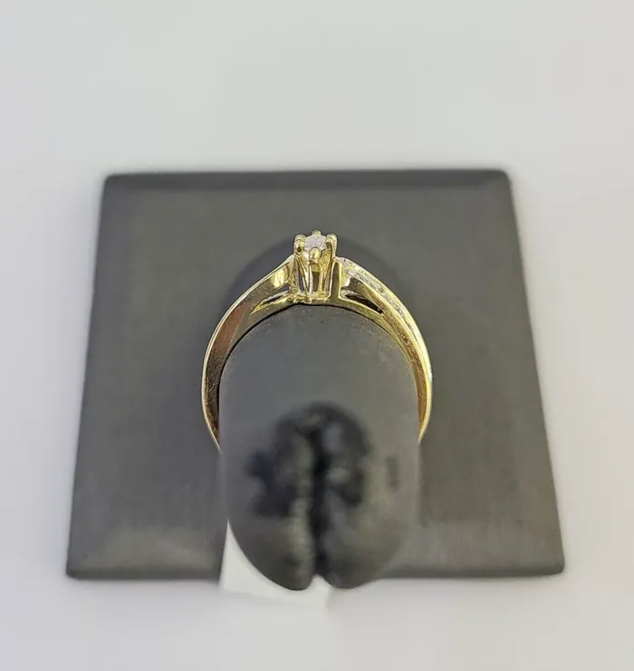 Real 10k Yellow Gold Ring Wedding Engagement Casual 10Kt Genuine Gold and Diamond Rings