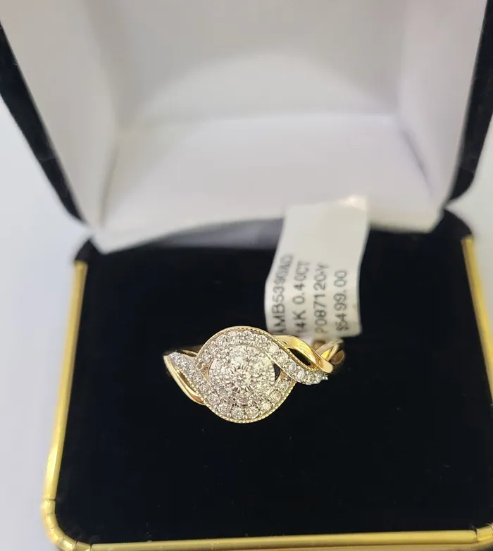 Real 14k Yellow Gold Diamond Ladies Ring Women Engagement Wedding Gold and Diamond Rings Real 14k Yellow Gold Diamond Ladies Ring Women Engagement Wedding Gold and Diamond Rings