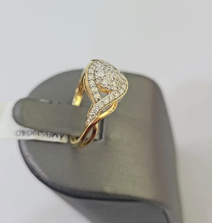 Real 14k Yellow Gold Diamond Ladies Ring Women Engagement Wedding Gold and Diamond Rings