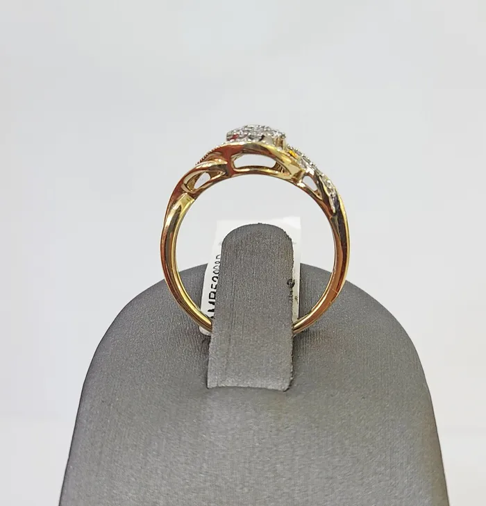 Real 14k Yellow Gold Diamond Ladies Ring Women Engagement Wedding Gold and Diamond Rings