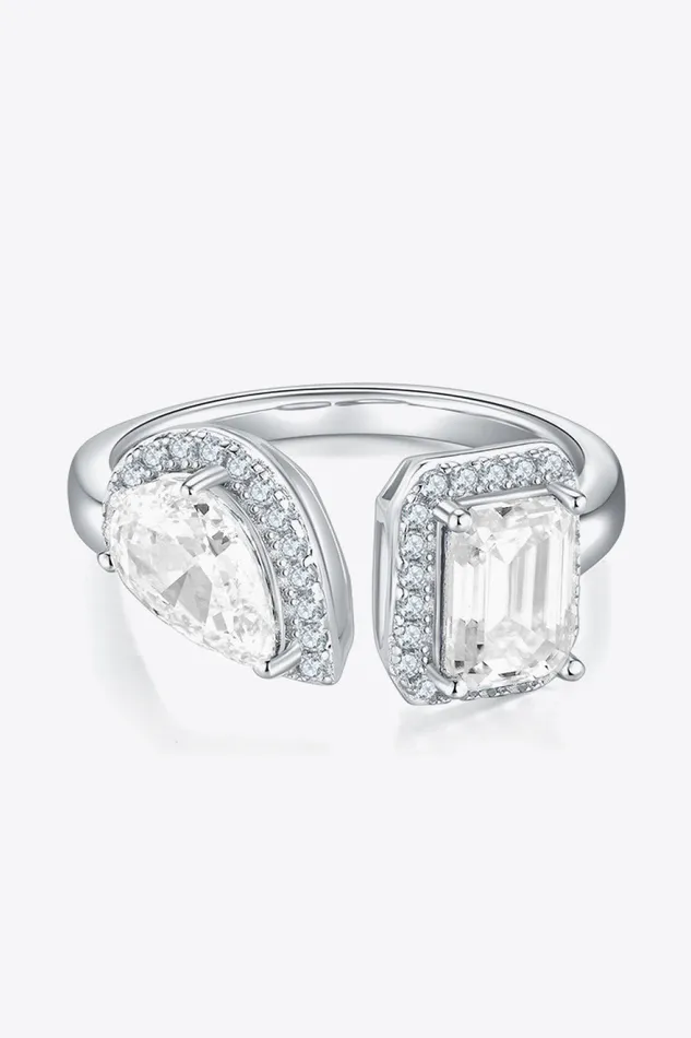 Rings 2 Carat Moissanite 925 Sterling Silver Open Ring Trendsi