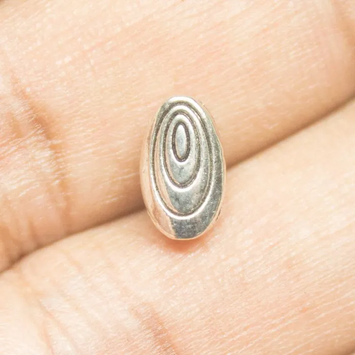 Rings Beads Supplies USA 20 Antique Silver Tone Oval Spacer Tribal Bead SC150