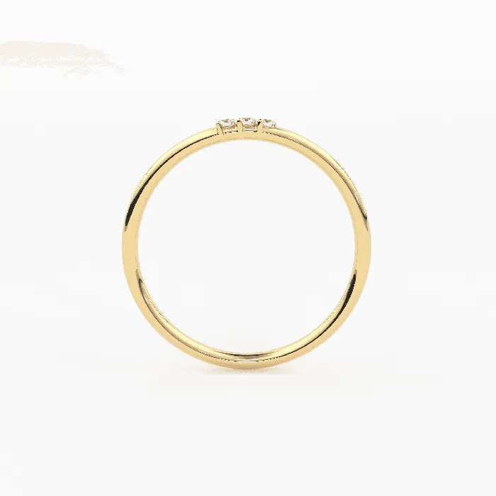 Rings Jalvi Co Minimalist Ring 14k Solid Gold Diamond Ring 15MM Triple Stone Ring Thin Gold Stacking Rings Promise Ring Christmas Gift