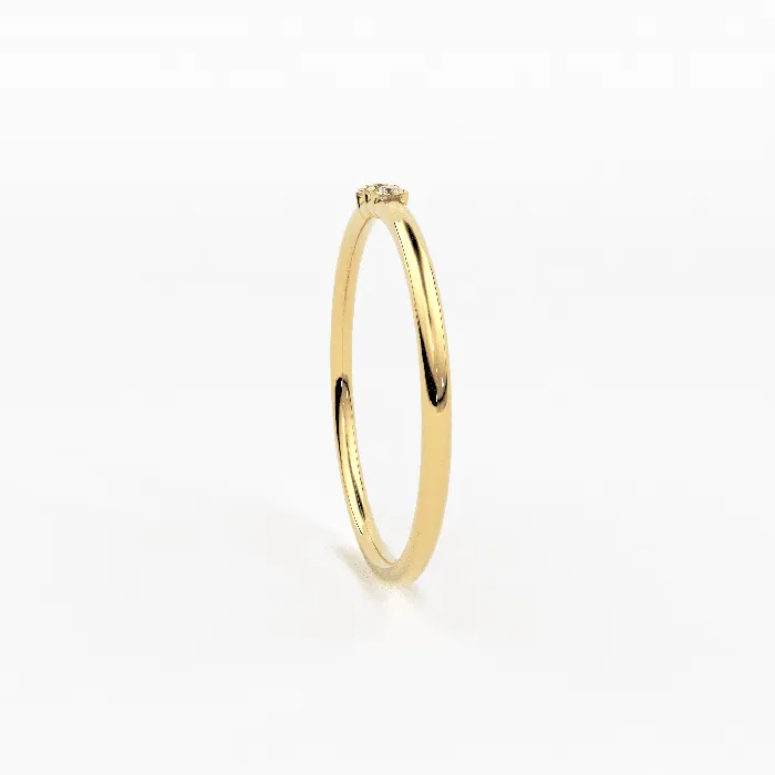 Rings Jalvi Co Minimalist Ring 14k Solid Gold Diamond Ring 15MM Triple Stone Ring Thin Gold Stacking Rings Promise Ring Christmas Gift