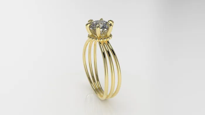 Rings JCM DESIGN JEWELRY 14K Gold Ring with 1 DIAMOND STT PRONG Band Style