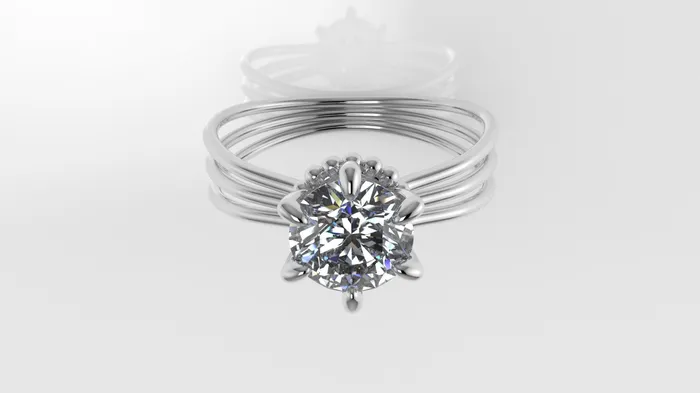 Rings JCM DESIGN JEWELRY 14K Gold Ring with 1 DIAMOND STT PRONG Band Style