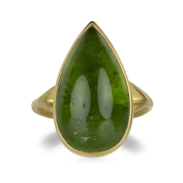 Rings Lola Brooks Apple Green Tourmaline Teardrop Ring