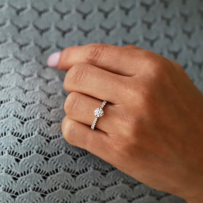 Rings Maple Leaf Diamonds 18kt White Gold 084cttw Certified Canadian Diamond Side Stone Ring