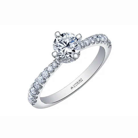 Rings Maple Leaf Diamonds 18kt White Gold 084cttw Certified Canadian Diamond Side Stone Ring