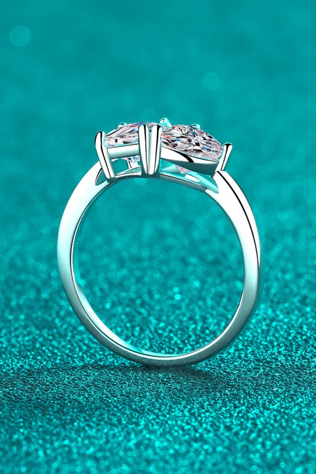 Rings Trendsi RhodiumPlated 2 Carat Moissanite Ring