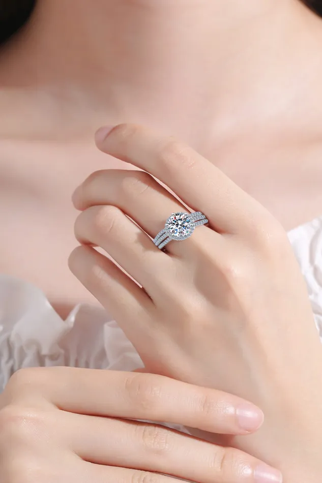 Rings Trendsi Sterling Silver Moissanite Ring