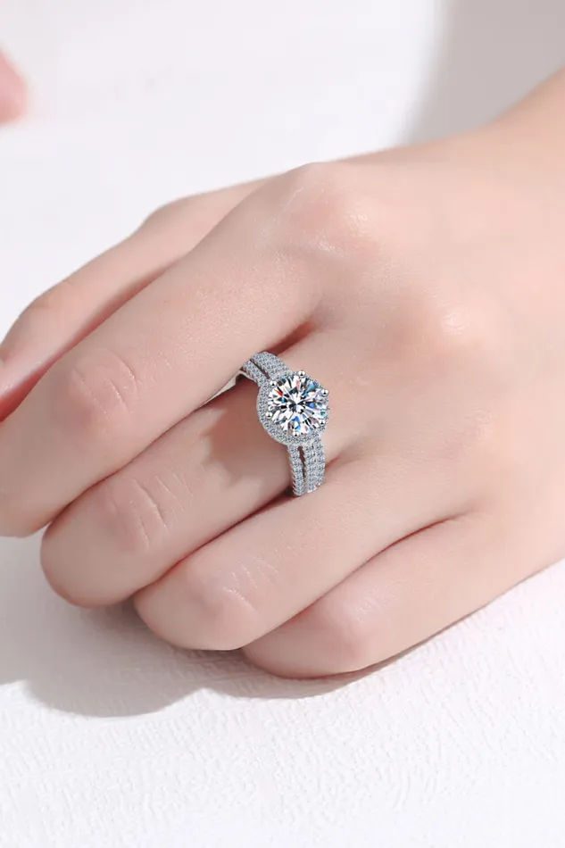Rings Trendsi Sterling Silver Moissanite Ring