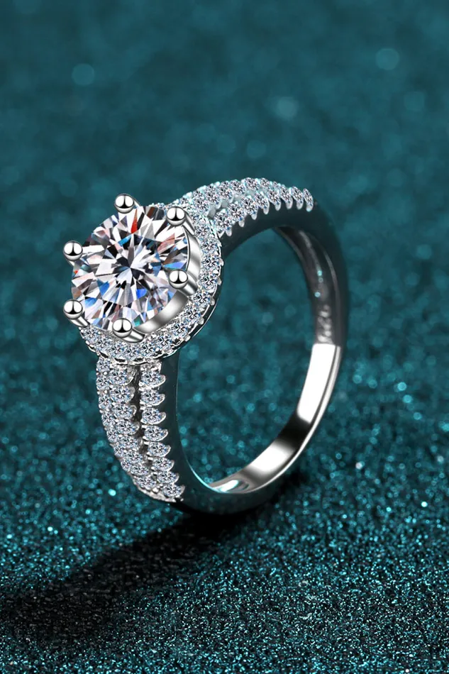 Rings Trendsi Sterling Silver Moissanite Ring